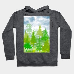 Green forest and blue sky Hoodie